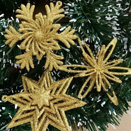 15 stk. Juleflager Blandede Ottekantede Stjerner Blandede Blade A