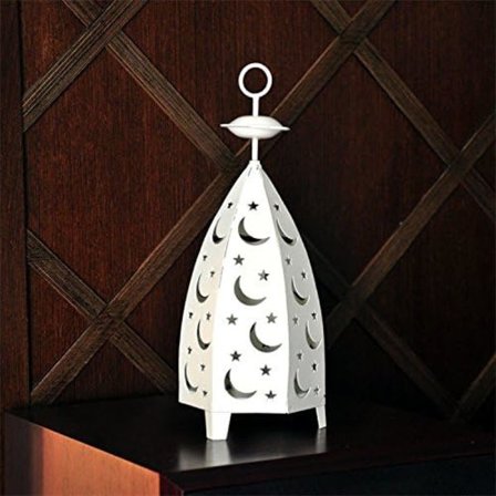 Metallista valmistettu rautakynttilänjalka Tealight-kynttilälyhty Koristeellinen ontto kuu ja tähdet Tealight-lyhty Kynttilälyhty Ripustettava lyhty (