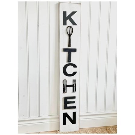 Puusta tehty kyltti Valkoinen KITCHEN