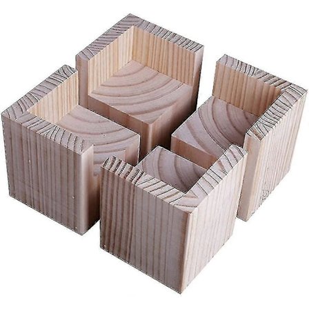 Sett med 4 sengehevere, trehevinger for tunge møbler