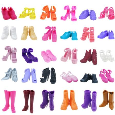 /#/26-30CM mandlige og kvindelige Barbie dukke højhælede sko, flade/#/