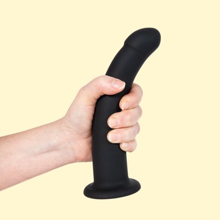 Black Silicone Semi Realistic Dildo - Large - Vuxen.se - Silikondildo