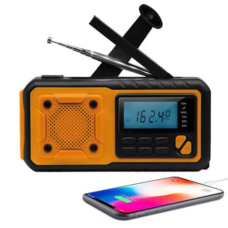 Uusin hätäradio, 4000 mAh:n virtapankki, aurinkokäyttöinen käsikampi, AM/FM/WB ja hälytys, kannettava sääradio - WELLNGS-WELLNGS