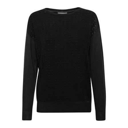 Fransa Round-neck Strik Sort, Dame Striktrøjer