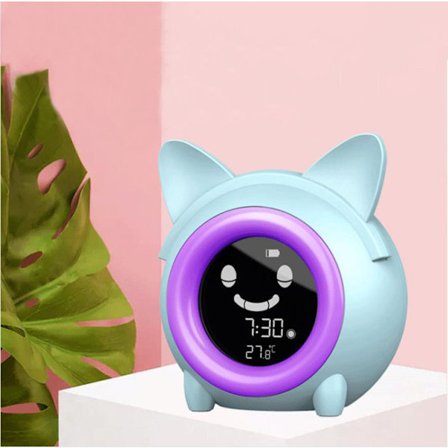 1 (Arctic Blue) MELLA Educational Morning Alarm Clock for Children