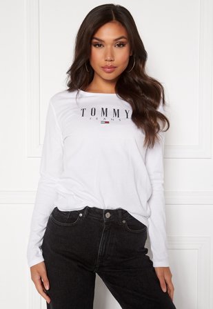 TOMMY JEANS Slim LS Lala Tee White Klær