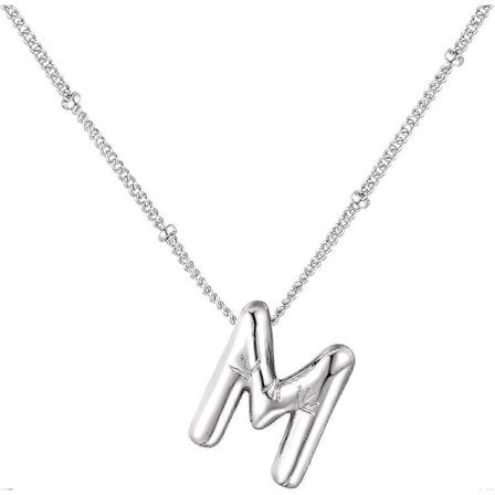 Bubble Bogstav Halskæde Ballon Initial Halskæder Til Kvinder Piger Fin Alfabet Vedhæng 14k Guldbelagt Puffy Navn Personlig Smykkegave