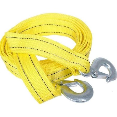 Bilbergingstau 4 m, bæreevne 5 tonn, bilhengertau, slepetau med krok, verktøy for berging, svært sterkt bergingstau for nødsituasjoner, sikring