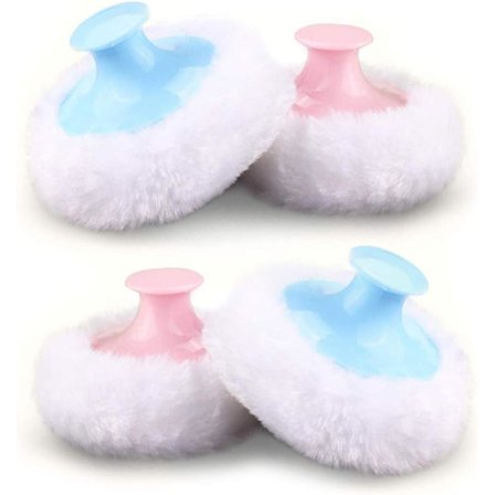 4 stycken puderpuffar, barn-talk för kropp och ansikte