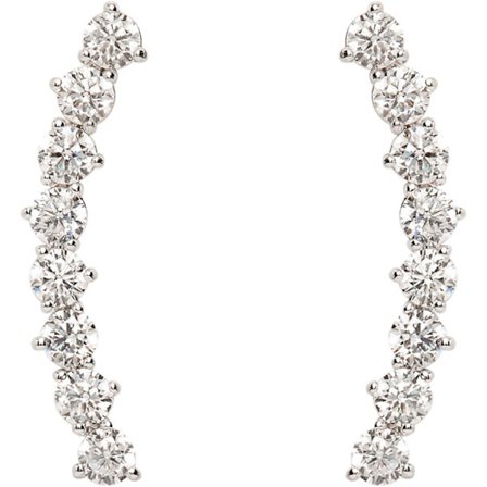 14K Guldpläterade Sterling Silver Post Cubic Zirconia Ear Crawler Örhängen