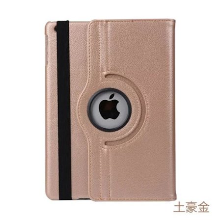 Etui for iPad 2/3/4 gull lychee mønster roterende støtte justerbart hvilemodus stativ