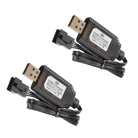 2 kpl USB-latausjohto SM2.0 4P -liitäntä 7,4 V LiPo-akkuautomallille