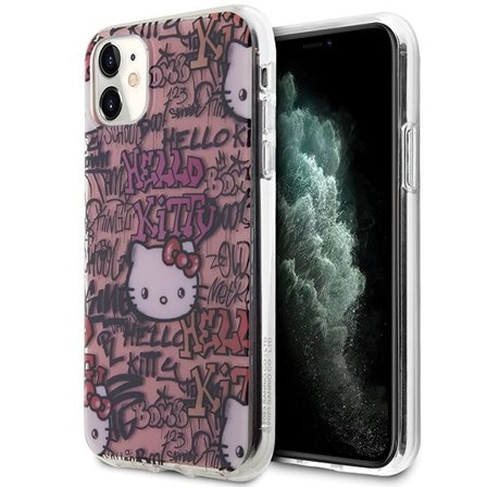 Hello Kitty IML Taggar Graffiti fodral för iPhone 11 / Xr - rosa