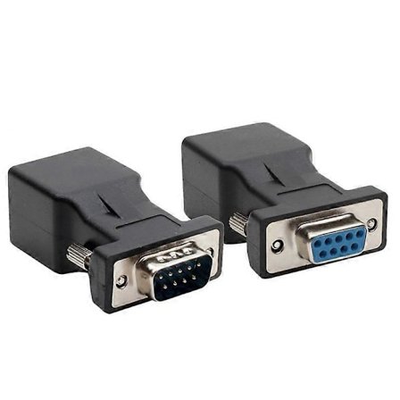 2 kpl 9-nastainen sarjaportti DB9 RS232 uros naaras RJ45 Cat5e/6 Ethernet-adapteriin [DB]