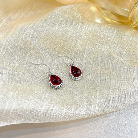 Smaragdgrønne dinglende dråbeøreringe, sølvfarvede dråbeformede vintage øreringe krystal hængende øreringe Valentinsdagsgave til kvinder piger