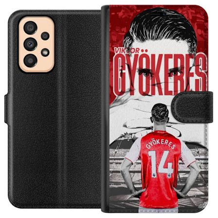 Yhteensopiva Lompakkokotelo Samsung Galaxy A33 5G Viktor Gyökeres Arsenal - Jalkapallomotiivi paidalla numerolla 14 areenalla