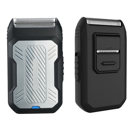 Bærbar Vanntett Trådløs Barbermaskin, Avtakbare Hoder, USB-lading - Sølv