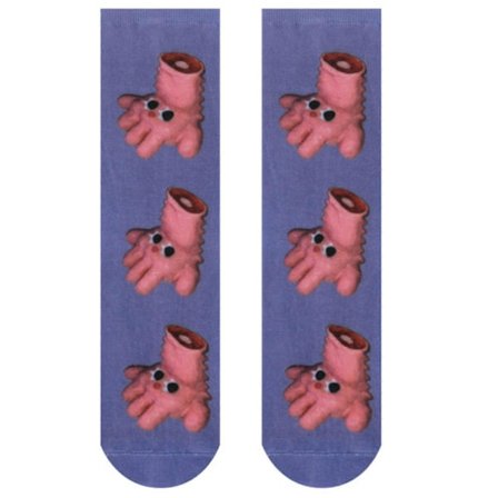 Dame Harajuku Nyhed Bomuldsstrømper Sjove Tegneserie Små Håndaftryk Knap Broderi Patch Skateboard Rør Strømper