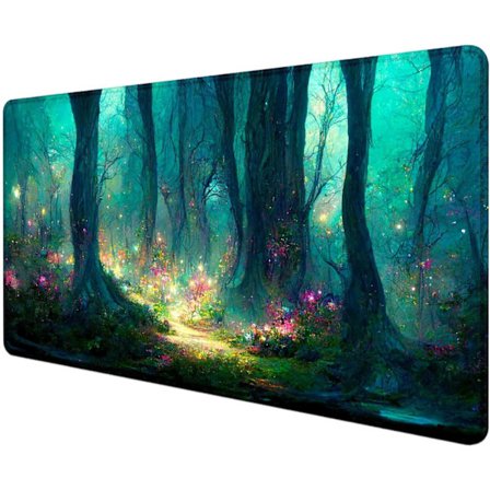 XL Mystic Forest -pöytämatto - tietokoneen hiirimatto, näppäimistö ja koristeellinen lisävaruste - suuri tunnelmakoko