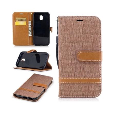 Samsung Galaxy J3 (2017) farkkukangaskotelo mangneettilukolla - khaki Brown