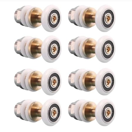 8 st 23 mm excentriska hjul för badrumsduschdörrar i glas, rullhjul för skjutdörrar, ultratysta, Betterlifefg (FMY)