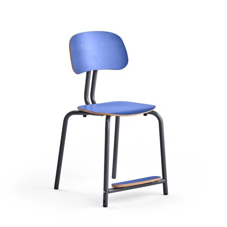 Classroom chair YNGVE, 4 legs, anthracite, midnight blue, H 500 mm