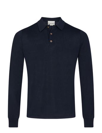 Bs Roe Polos Long-sleeved Blå Bruun & Stengade