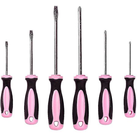Pink Power Magneettimeisselisarja - 6-osainen Phillips- ja litteäkärkinen käsityökalusarja naisille