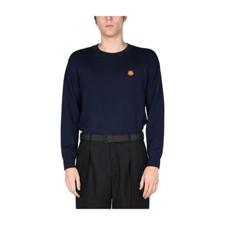Kenzo, Round-neck Knitwear Blauw, Heren, Maat:L