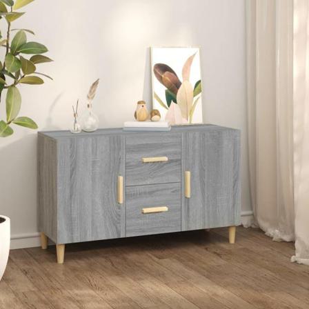 Vidaxl Skänk Grå Sonoma 100x36x60 Cm Konstruerat Trä Grå