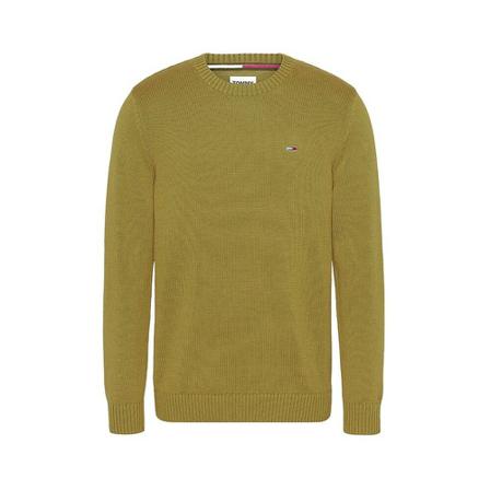 Tommy Jeans Round-neck Strik Gul, Herre