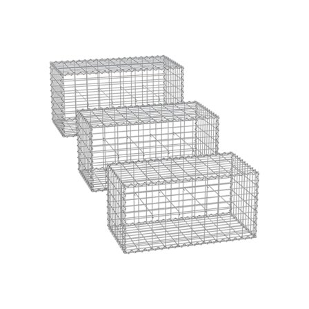 Rootz Gabion korgsats - metalltrådsnät - galvaniserat stål - landskapsstenar - 100 cm x 50 cm x 50 cm