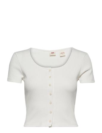 Ss Rach Top Sugar Swizzle Crop Tops Short-sleeved Crop Tops Vit LEVI ́S Women