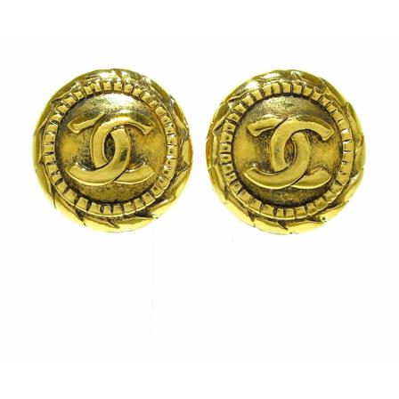 Chanel Vintage Earrings Gul, Dame Vintage Smykker, Størrelse: ONE Size