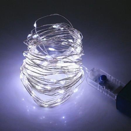 5/10/20m LED-valot USB -seppele Xmas Wedding Fairy Copper Wire juhlavalo kaukosäätimellä White 5M 50LED