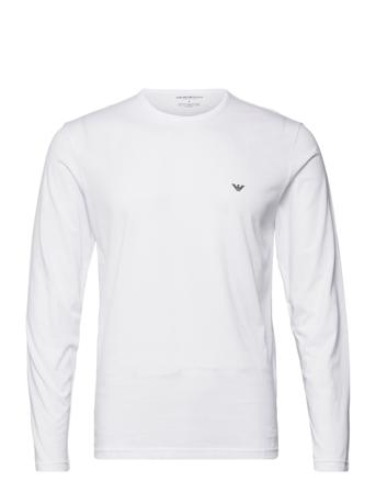 Crew Neck T-Shirt L/Sleeves T-shirts Long-sleeved Hvit Emporio Armani