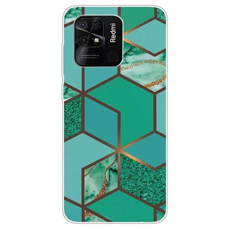 Marble Xiaomi Redmi 10C Etui - Teal Marmor Tile