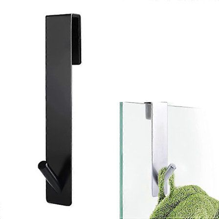 Kylpyhuoneen suihkuoven koukku lasioven päälle, suihkupyyheteline ruostumatonta terästä, poraamaton pyyhepidike (Fww)