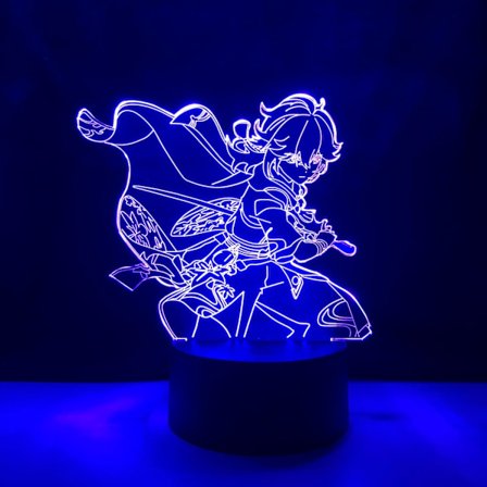 WJ Genshin Impact LED-nattlampa för barnrumsdekor, barnens födelsedagspresent Genshin Impact LED-nattlampa sänglampa