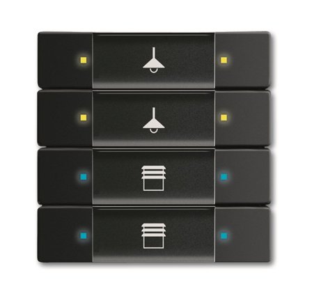 ABB 6117-0-0243 Tryckknapp multifunktion, svart 8 manöverpunkter, Strömbrytare & vägguttag