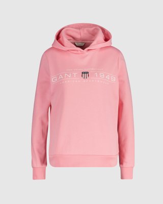 GANT - Shield graphic hoodie til dame geranium pink