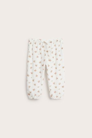 Newbie | Spodnie z tkaniny, w kwiaty | Offwhite