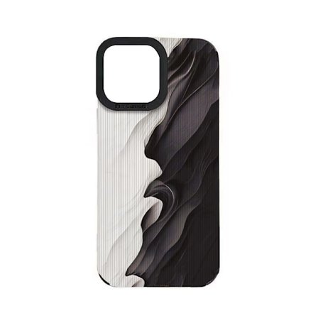 iPhone 13 Pro Max Skal - Black and white waves