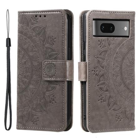 SKALO Google Pixel 8 Mandala Plånboksfodral - Grå grå