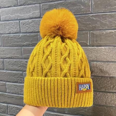 Vinterlue Ny fleecefôret varm ulllue n Style luehatt Fa Yellow