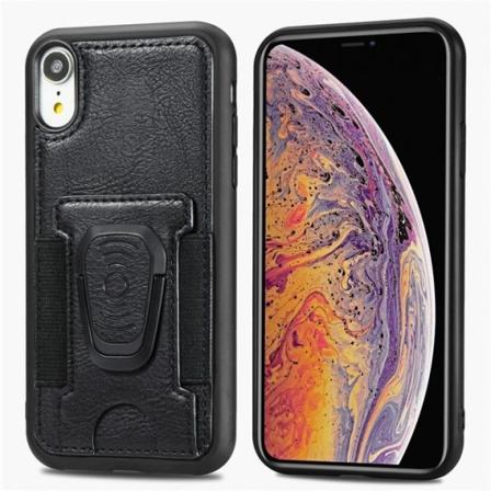 Mobilcover med ringeholder til iPhone 12/12 Pro, Sort Svart