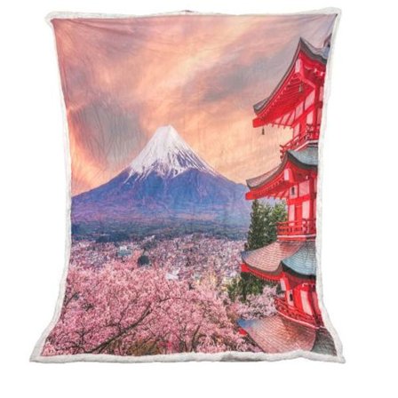 Plush Filt Pläd Himalaya Berg ca 150 cm x ca 185 cm