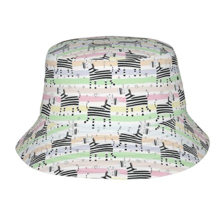 Sød Dyre Zebra Mønster Hatte Spand Fisker Spand Hatte Casual Pakkelig Sol Strand Sommer Kasket Til Mænd Kvinder BUW