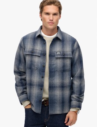 Superdry Wool Miller Overshirt - Blue - XXXL