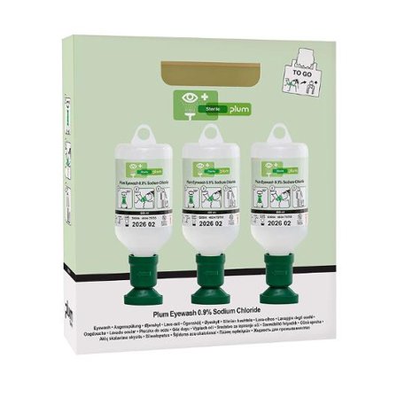 PLUM Ögondusch To-Go 0,9% 500ml 3/fp - Lyreco - Skyddsutrustning - Första Hjälpen - Ögondusch